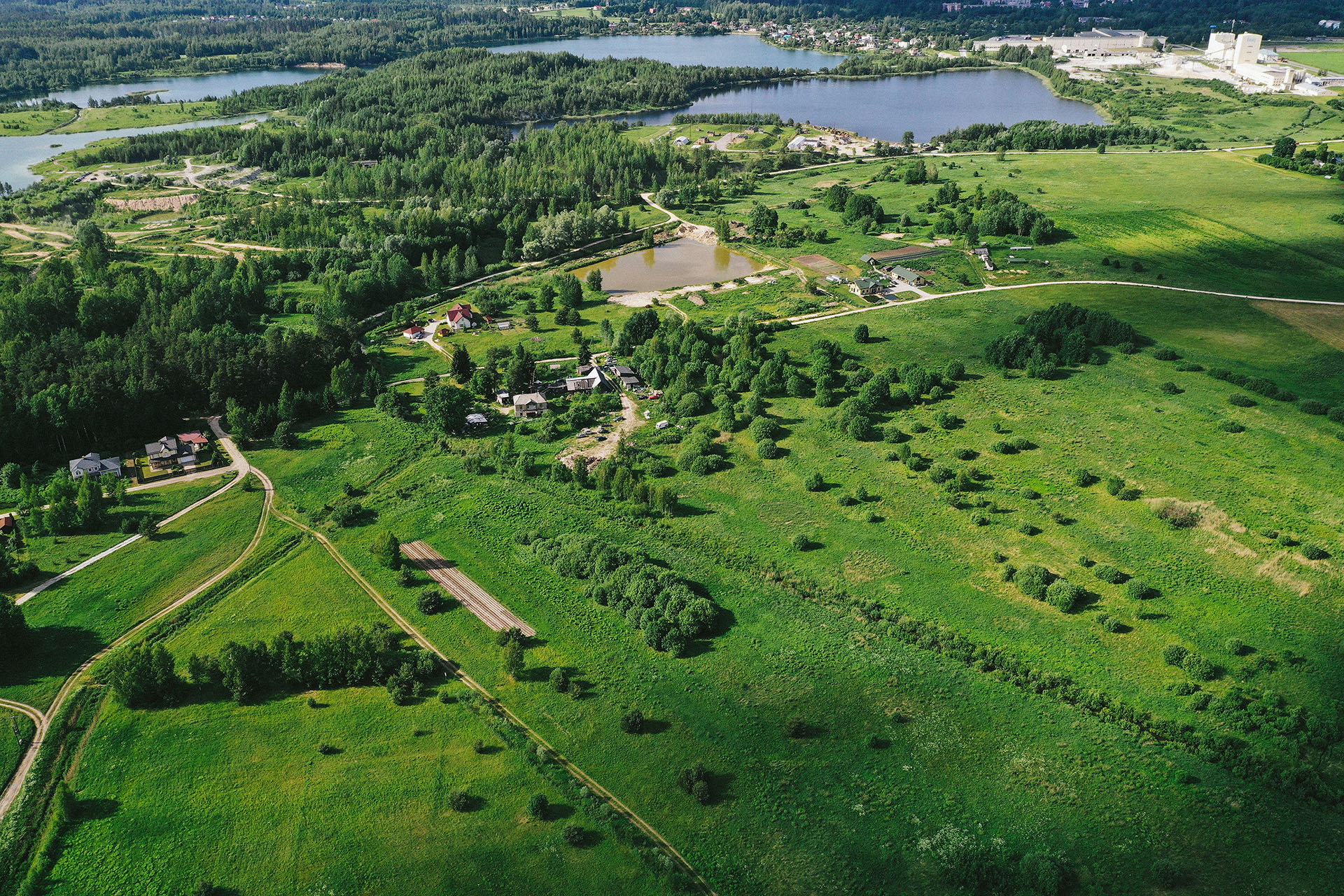 aerial view of a rural landscape